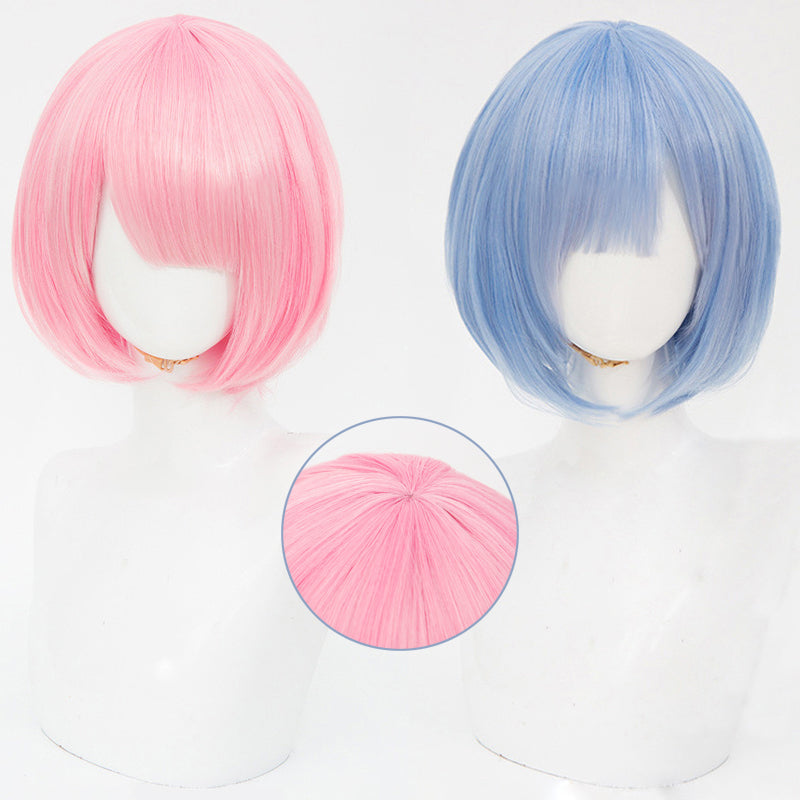 Spicy Short Collection - Double Maid Pink & Blue Wig