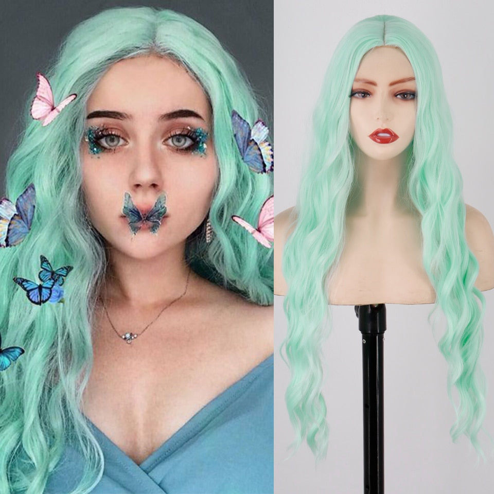 Dream Curly Collection - Minty Green Wig